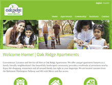 Tablet Screenshot of oakridgeapts.com